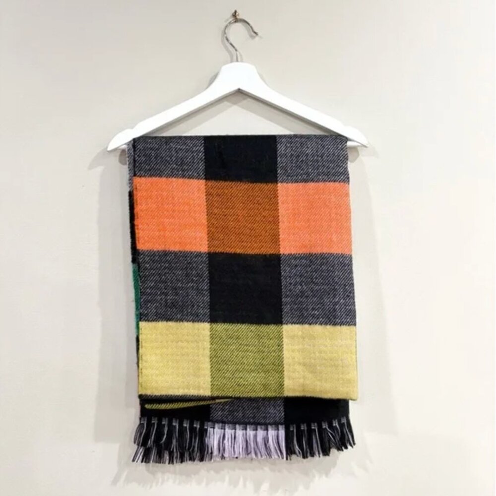 Anthropologie Black and Lavender/Multi Reversible Maxi Scarf - Picture 4 of 10